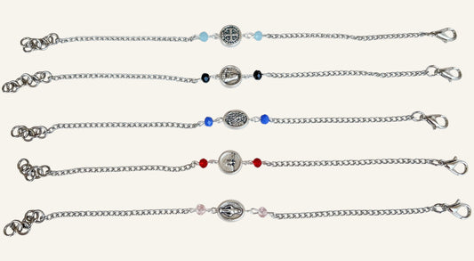 Custom Saint Beaded Bracelet - Adjustable Catholic Bracelet