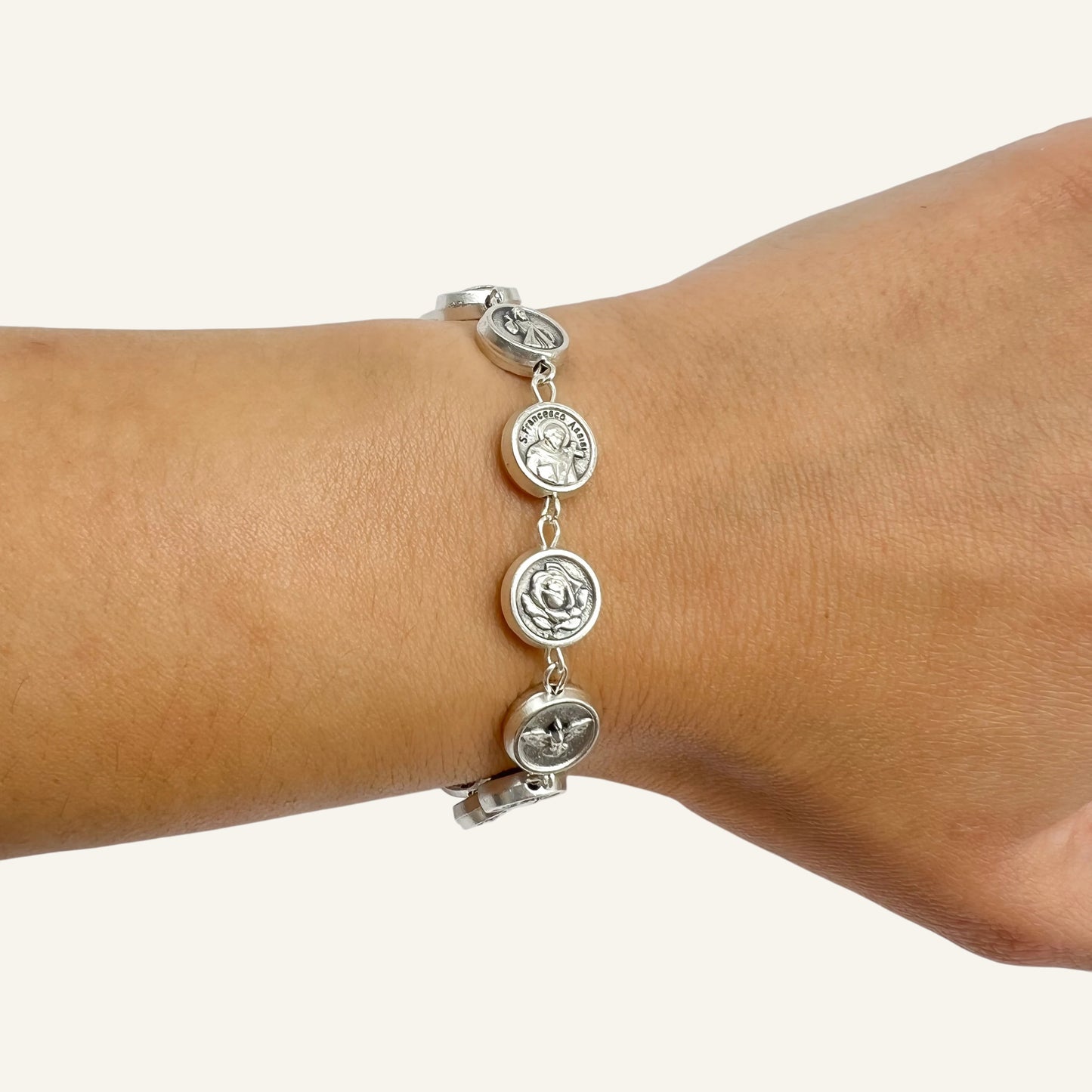 Personalized 10 Saints Catholic Charm Bracelet