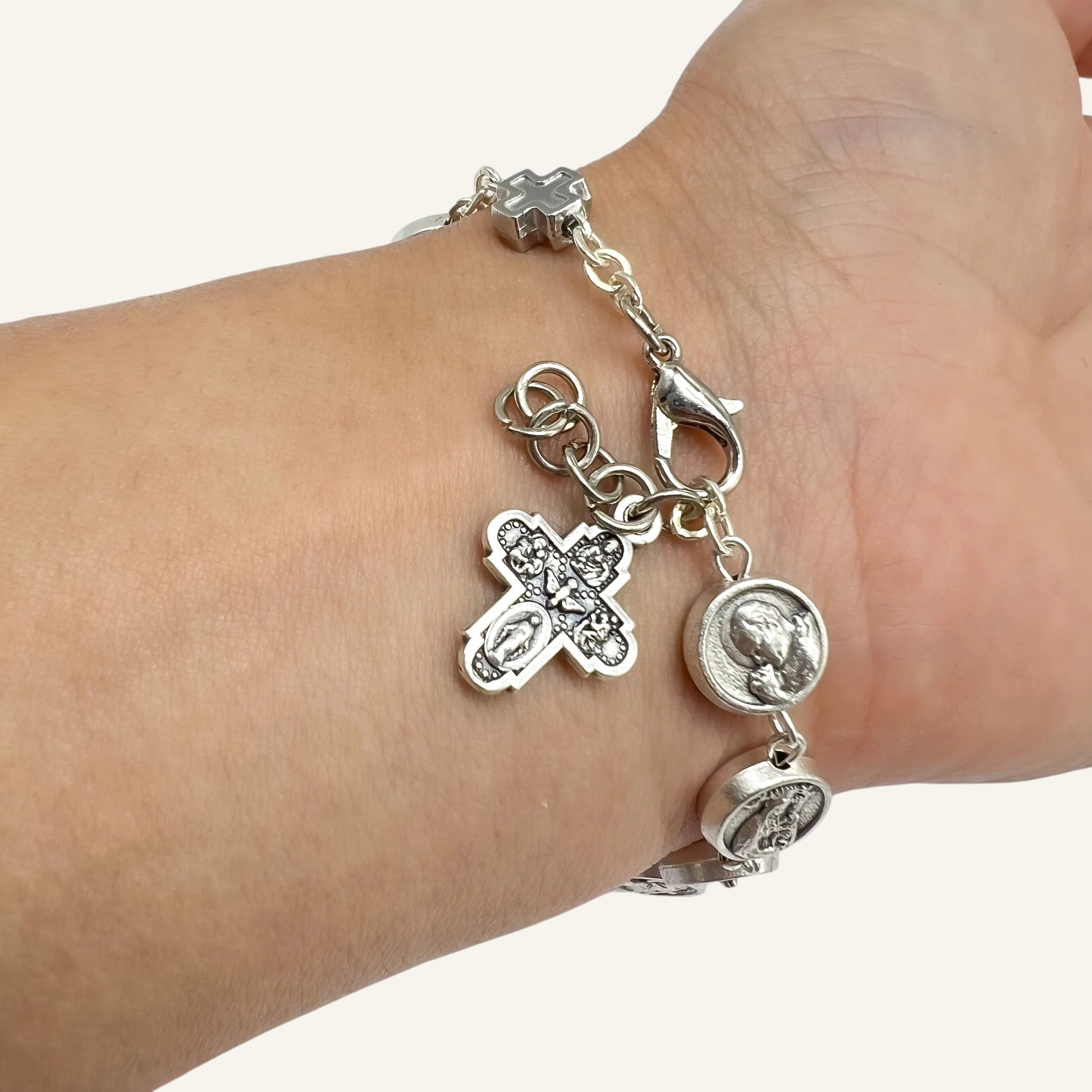 Personalized 10 Saints Catholic Charm Bracelet