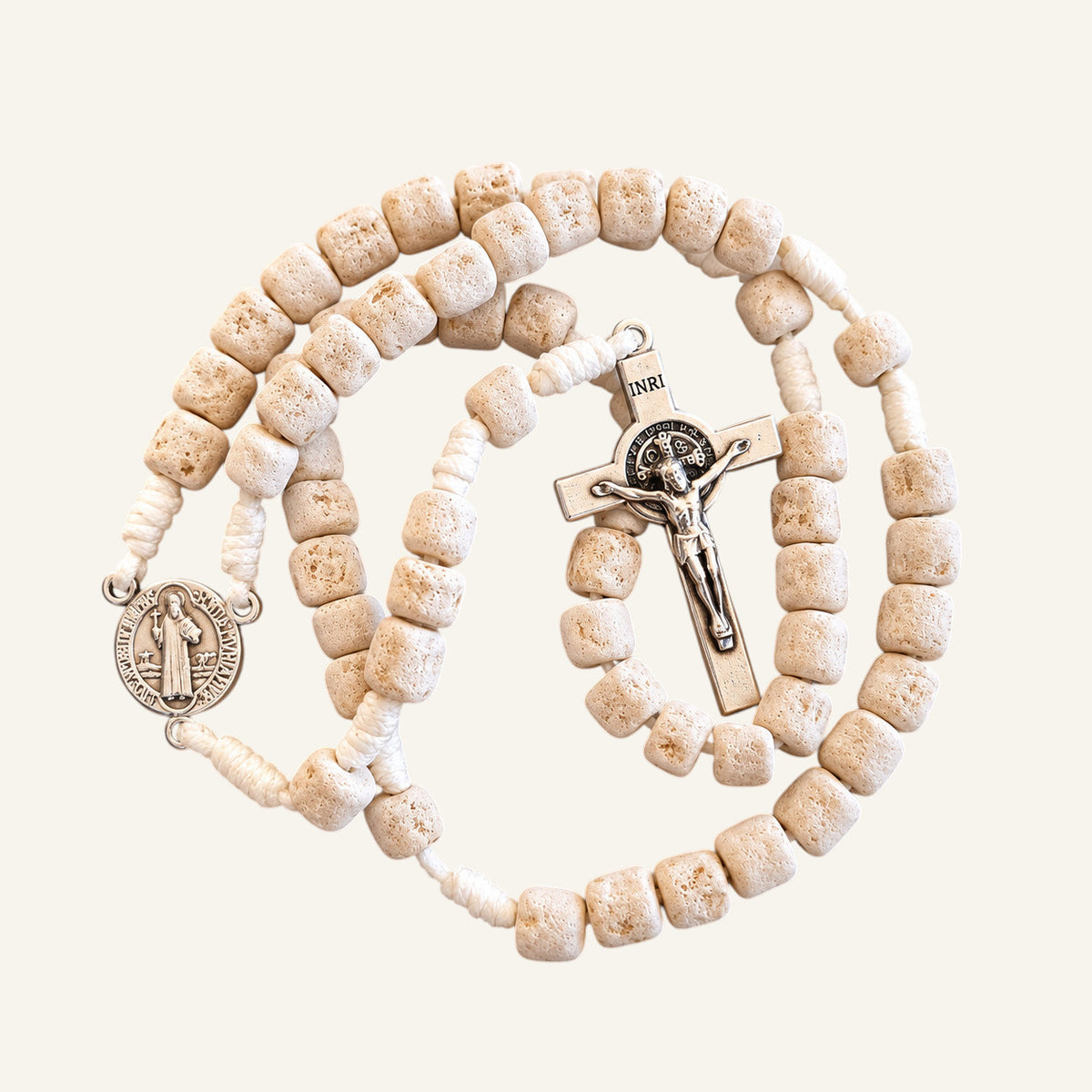 St. Benedict Rosary - Handmade Medjugorje Stone Prayer Beads