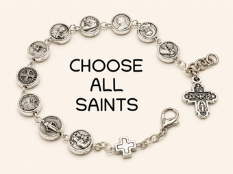 Personalized 10 Saints Catholic Charm Bracelet