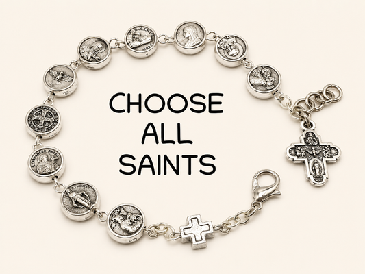 Personalized 10 Saints Catholic Charm Bracelet