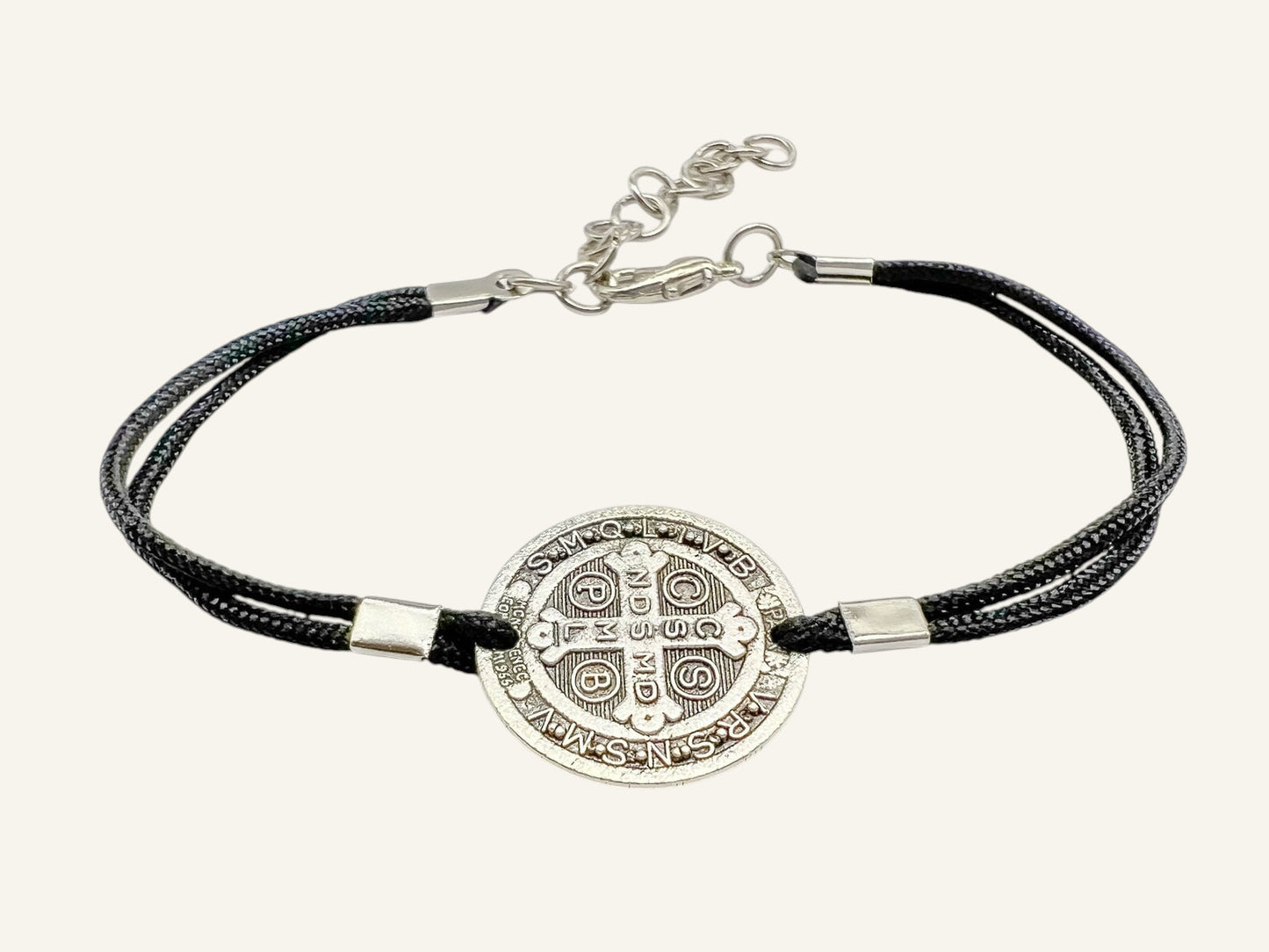St. Benedict Medal Cord Bracelet – Adjustable Catholic Bracelet