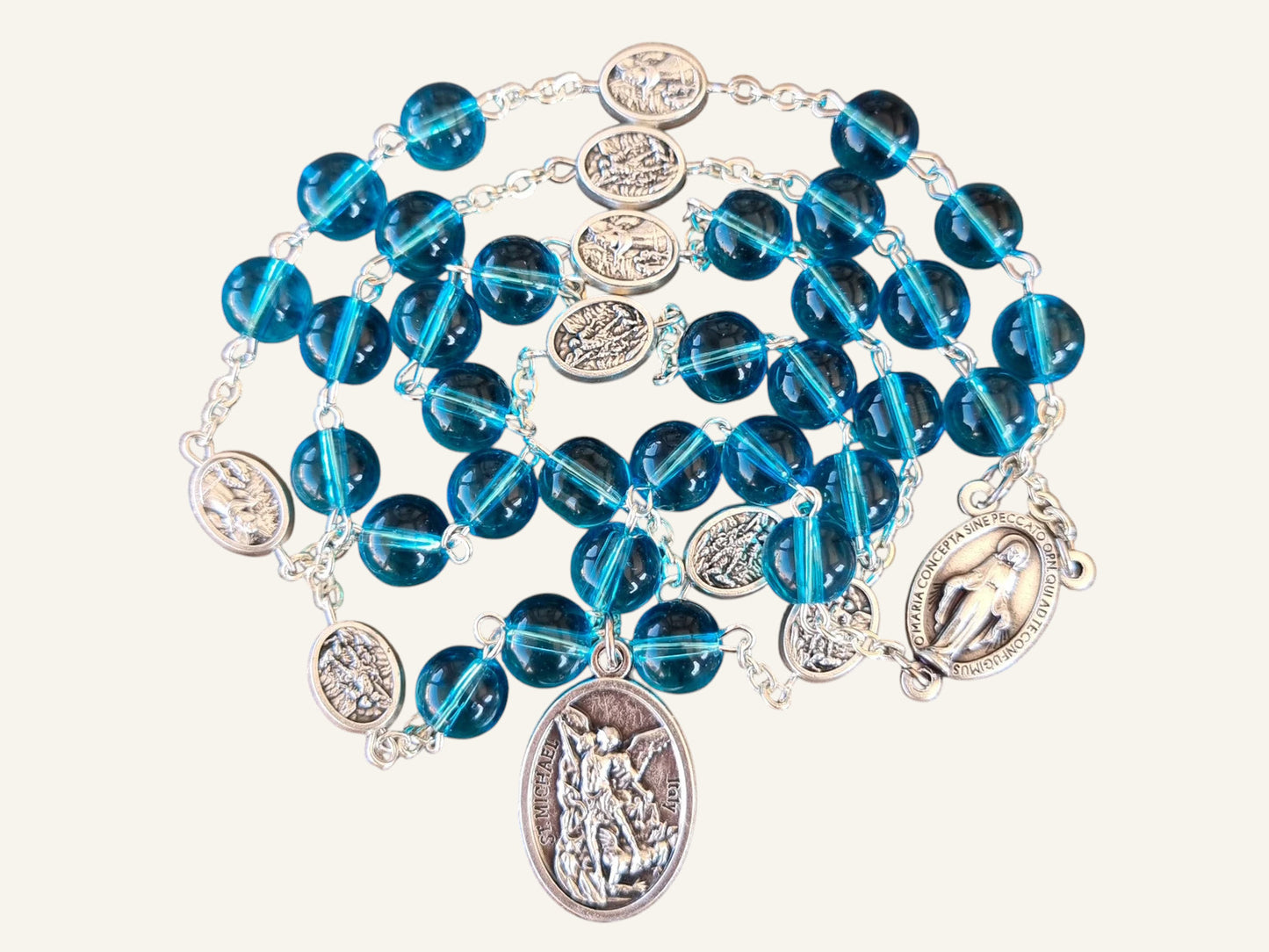 Personalized St. Michael Catholic Rosary - Choose Beads & Medal