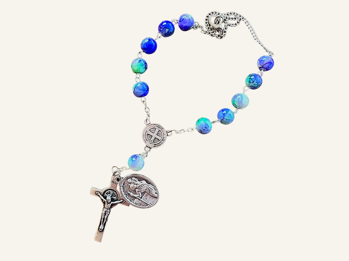 Custom Saint Pocket Rosary - One Decade Car Rosary