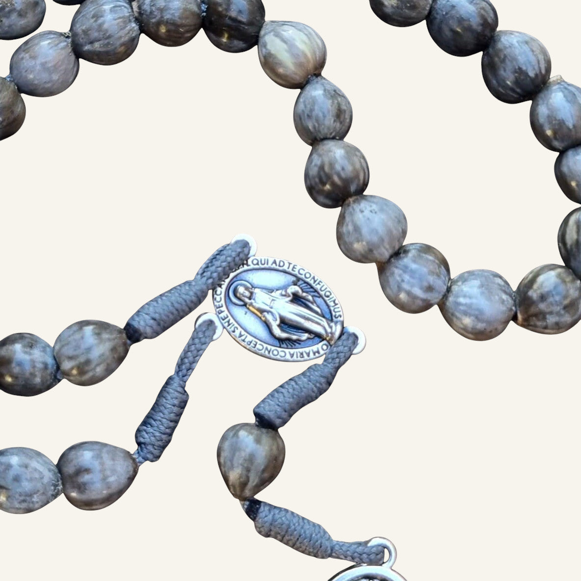 St. Jude Pocket Rosary - Natural Job's Tears Prayer Beads