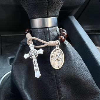 Personalized Wooden One Decade Car Rosary