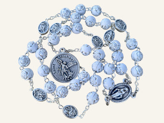 Personalized St. Michael Catholic Rosary - Choose Beads & Medal