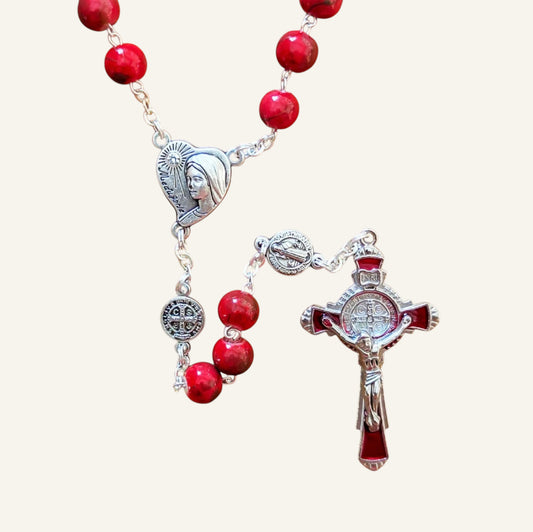 Red Murano Glass Rosary - St. Benedict Catholic Rosary