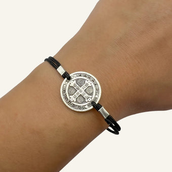 St. Benedict Medal Cord Bracelet – Adjustable Catholic Bracelet