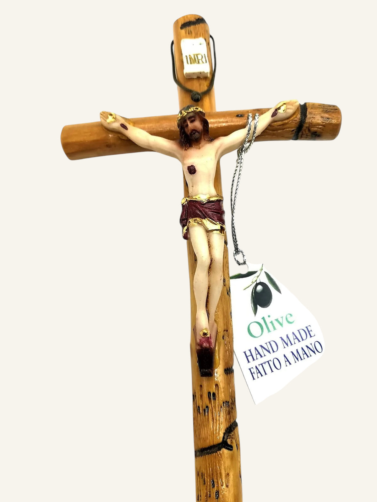 Olive Wood Wall Crucifix - Handmade Catholic Cross