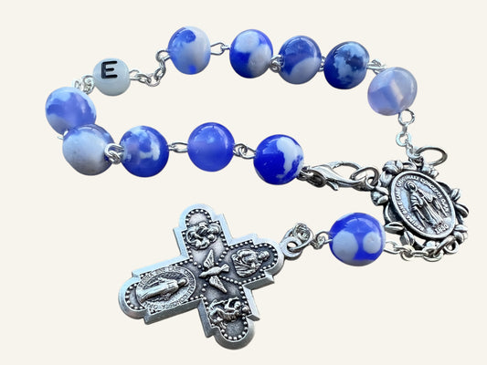 Personalized Pocket One Decade Rosary with Initial Letter