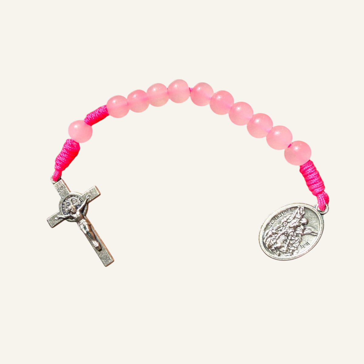 St. Michael Rosary Bracelet - Choose Your Beads & Cord Color