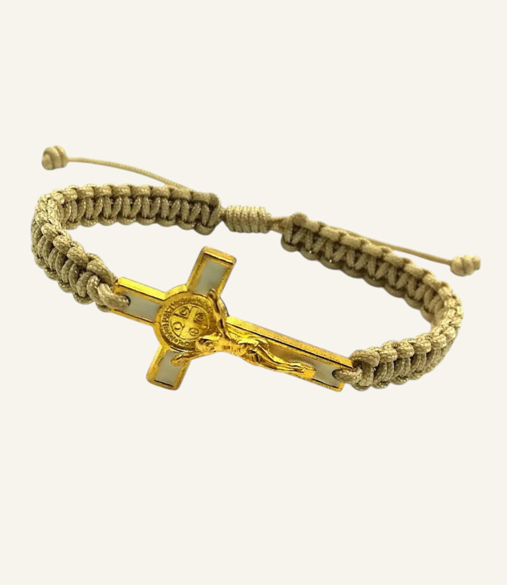 St. Benedict Cross Bracelet - Adjustable Catholic Crucifix Bracelet