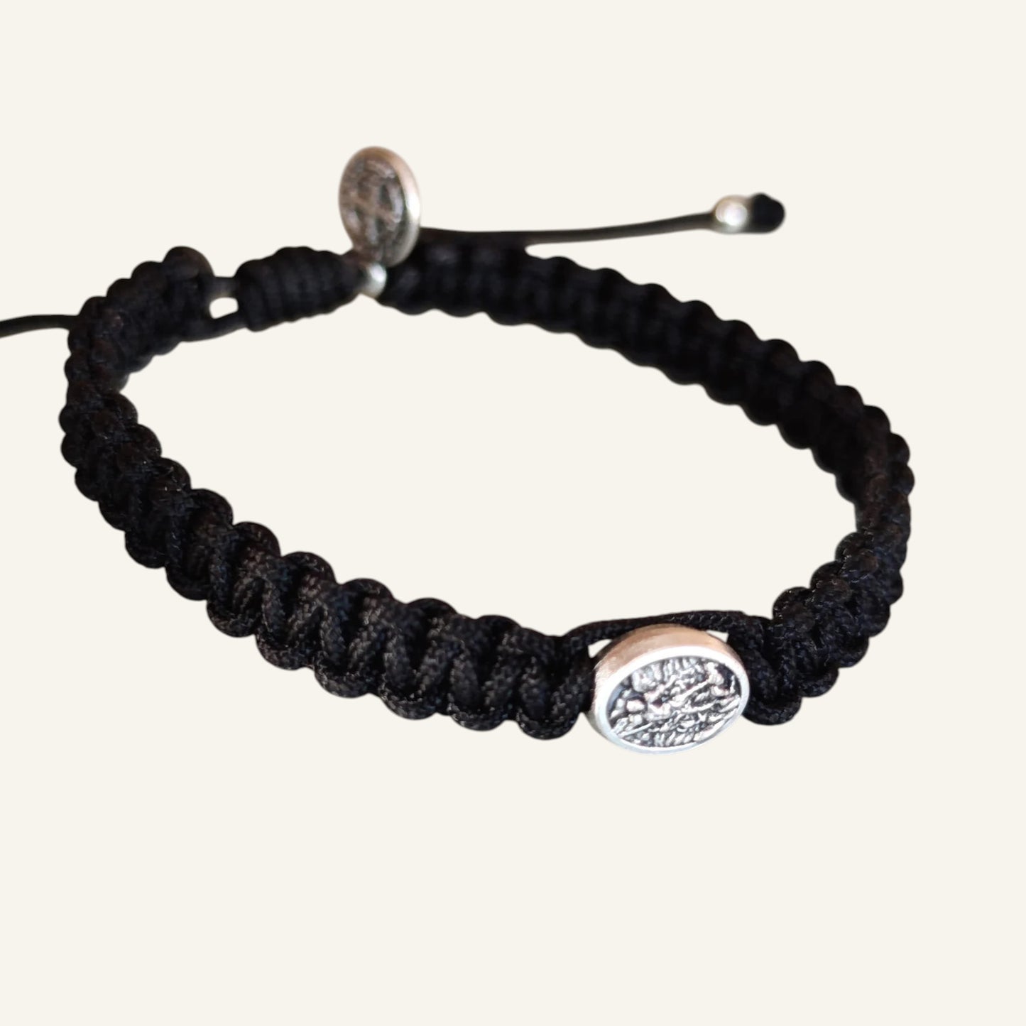 Personalized Catholic Saint Medal Cord Bracelet From Medjugorje