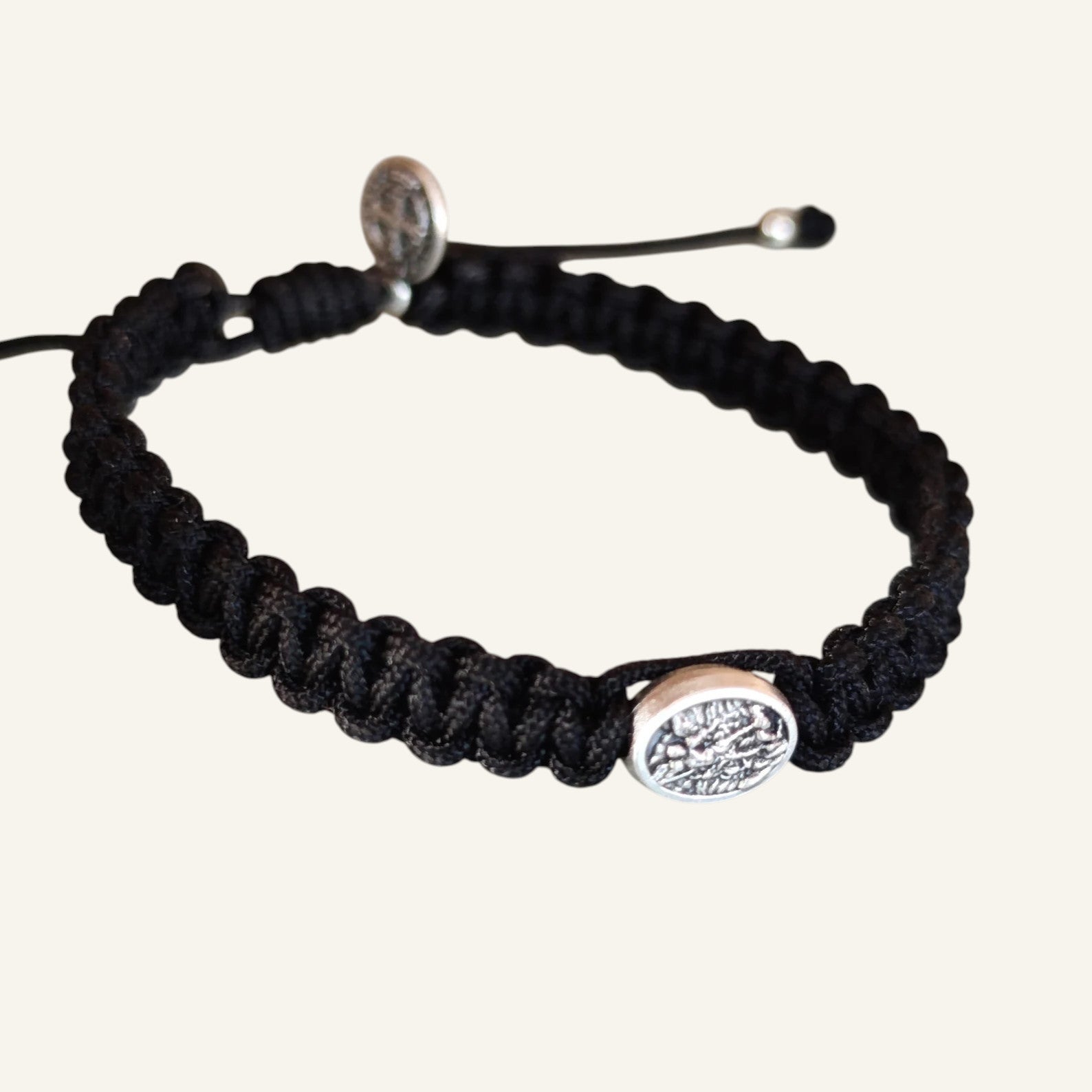 Personalized Catholic Saint Medal Cord Bracelet From Medjugorje