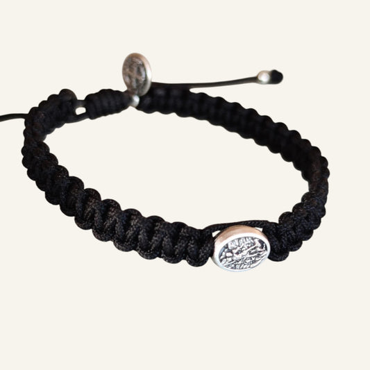 Personalized Catholic Saint Medal Cord Bracelet From Medjugorje