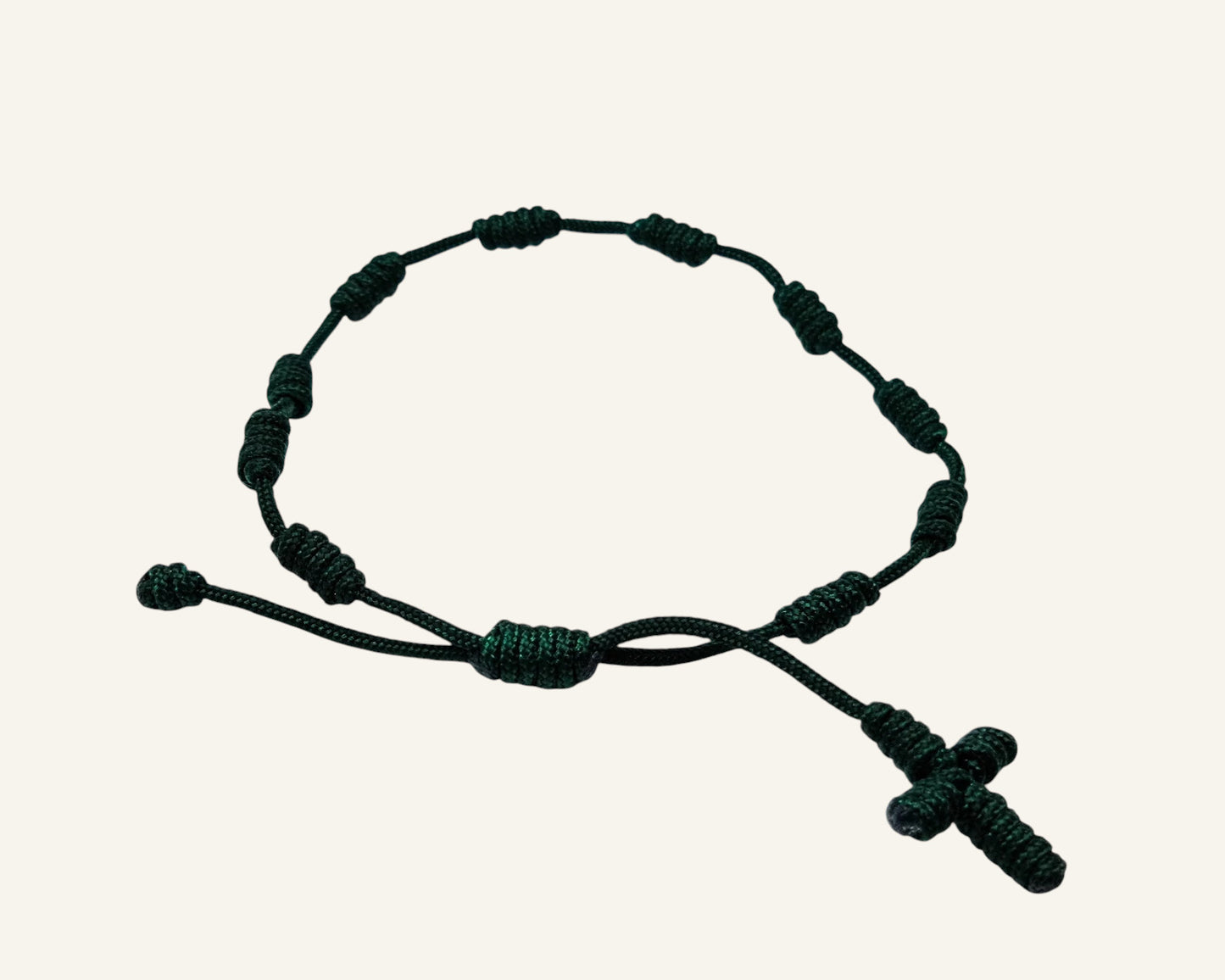 Handwoven Catholic Rosary Cord Bracelet with Cross