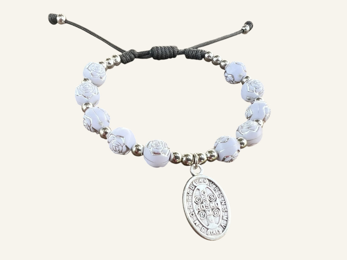 Custom Saint Rosary Bracelet – One Decade Prayer Beads