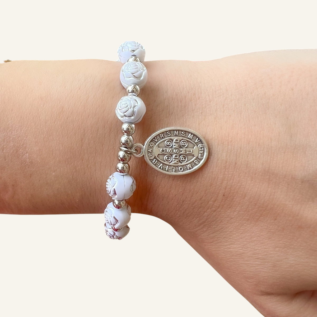 Custom Saint Rosary Bracelet – One Decade Prayer Beads