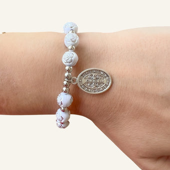 Custom Saint Rosary Bracelet – One Decade Prayer Beads