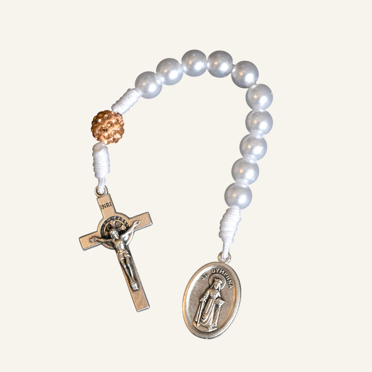 St. Dymphna Mini Rosary - One Decade Car Rosary